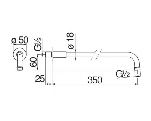 AD138/4BR держатель верхнего душа 35 см AD138/4BR