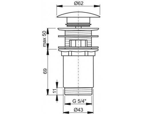 Слив для умывальника CLICK-CLACK черный X01748