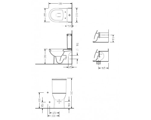 6716SL Friendly унитаз напольный, с тонким сиденьем с микролифтом, Serel 6716SL