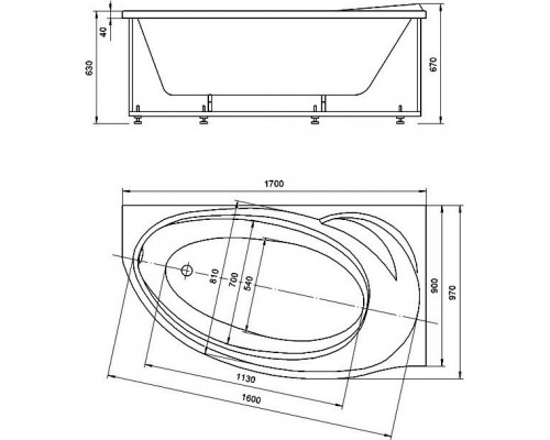 Бетта 170 прав.пустая с фр.экр. BET170-0000100