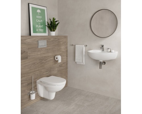 9773B003-7206 Комплект: Normus унитаз подвесной с дюропластовой крышкой МЛ+инсталляция+ панель смыва глянец хром (730-0180) 9773B003-7206