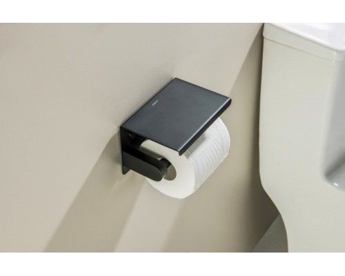 AQ4939MB ЕВРОПА бумагодержатель с полкой, матовый черный AQ4939MB