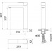 AQ1404CR ЛИРА смеситель для раковины высокий 237, без донного клапана AQ1404CR