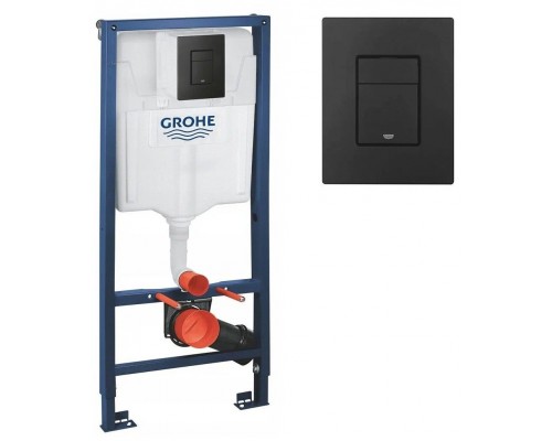 38811KF0 Solido 3 в 1 в сборе для подвесного унитаза, H=1.13 м (Rapid SL 38528001 + панель 38966KF0 (матовый черный) + компл креплений) 38811KF0