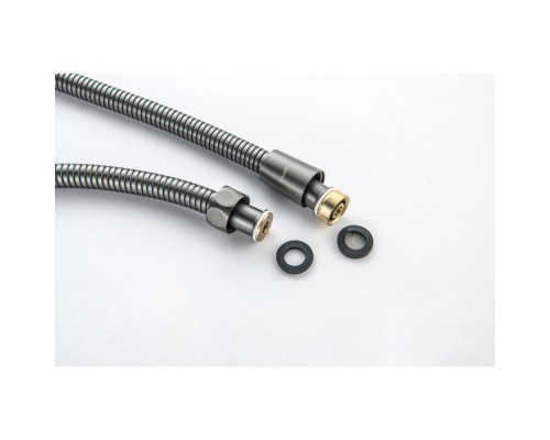 AQ2105BGM шланг для душа 150 см нержавейка, оружейная сталь (шлиф. черный хром) AQ2105BGM