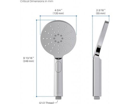 AQ2006CR ОБЕРОН ручной душ Select 120 3 jet AQ2006CR