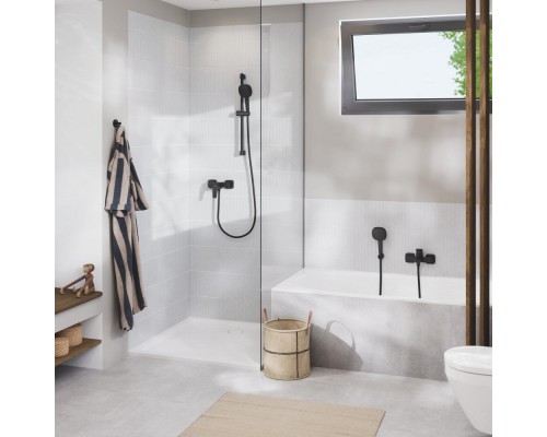 267482433 Tempesta Cube 110 Душевой гарнитур, 2 режима струи (Rain, Jet), душевая штанга 600 мм, шланг 1750 мм, матовый чёрный 267482433