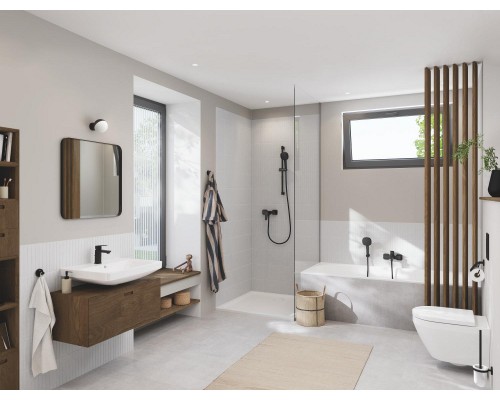 267482433 Tempesta Cube 110 Душевой гарнитур, 2 режима струи (Rain, Jet), душевая штанга 600 мм, шланг 1750 мм, матовый чёрный 267482433