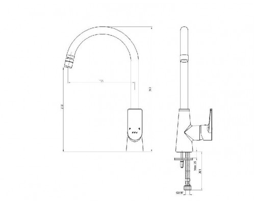 102118126EX DALIA смеситель для кухни 248 102118126EX