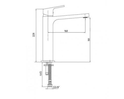 102188003C1EX TIERA смеситель для раковины 191 матовый черный 102188003C1EX