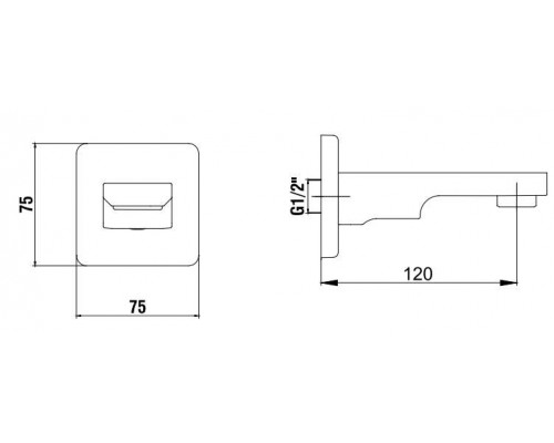 102159205C1EX-K TIERA излив 120 мм матовый черный 102159205C1EX-K