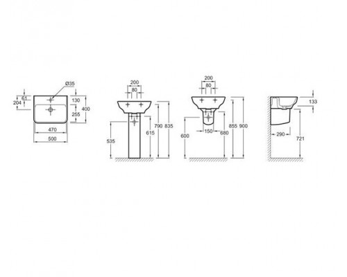 STRUKTURA EGF112-00 Раковина 50x40 с отв.для смесителя,сл.пер.,белый EGF112-00