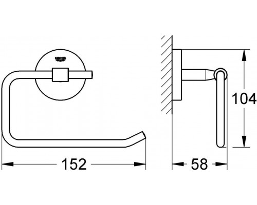 40457001 BauCosmopolitan Держатель для туалетной бумаги, хром 40457001