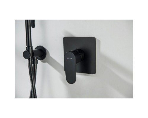 AQ1266MB ОБЕРОН смеситель для душа 1 режим (внешняя и скрытая часть), матовый черный AQ1266MB