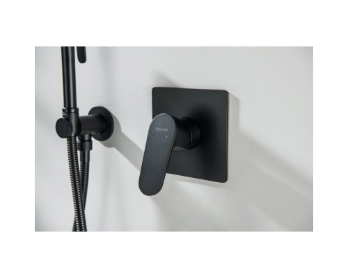 AQ1266MB ОБЕРОН смеситель для душа 1 режим (внешняя и скрытая часть), матовый черный AQ1266MB