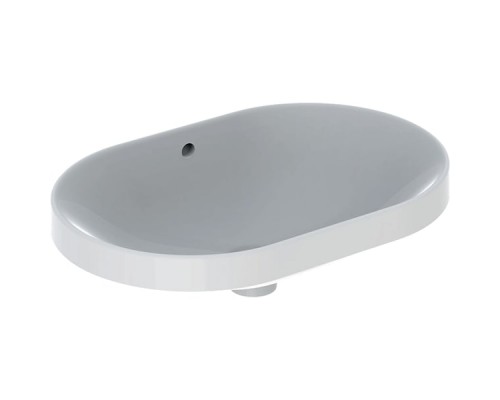 500.728.01.2 Geberit VariForm Раковина встраиваемая в столешницу эллиптической формы, 60х40 см, без отв. под смеситель, с отв. перелив 500.728.01.2