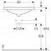 500.728.01.2 Geberit VariForm Раковина встраиваемая в столешницу эллиптической формы, 60х40 см, без отв. под смеситель, с отв. перелив 500.728.01.2