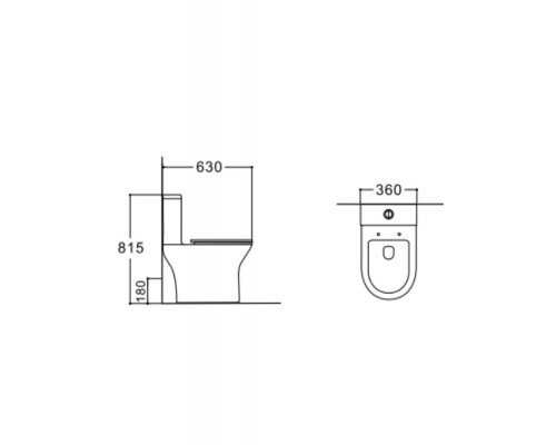 AQ2785T-00 ЛЕОН Унитаз напольный с бачком 595370815, горизонтальный выпуск, тонкое сиденье с механизмом плавного опускания, крепеж, TORNADO AQ2785T-00