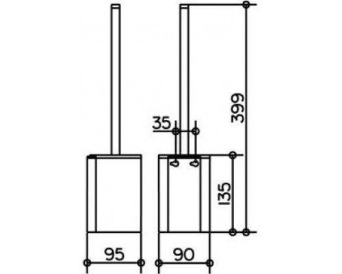14972010100 PLAN Туалетный гарнитур в комплекте с белой пластиковой колбой, хром 14972010100