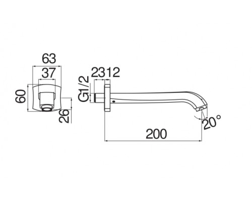 AV00158/41BR излив, бронза AV00158/41BR
