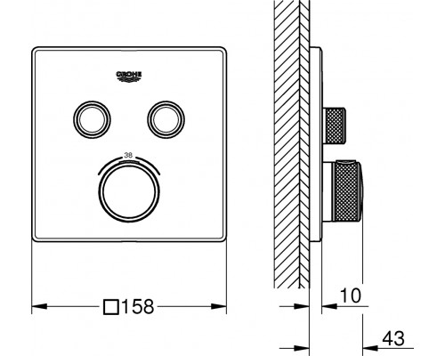 29156LS0 Grohtherm SmartControl Термостат для встраиваемого монтажа на 2 выхода, белая луна 29156LS0