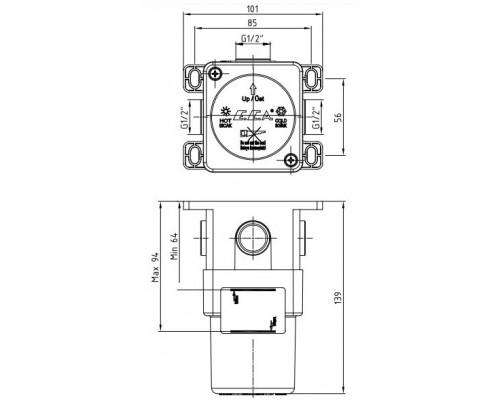 102166102C1EX скрытая часть матовый черный 102166102C1EX