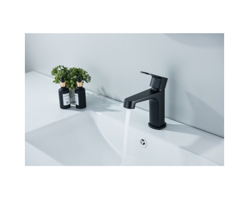AQ1210MB ОБЕРОН смеситель для раковины 98, без донного клапана, матовый черный AQ1210MB
