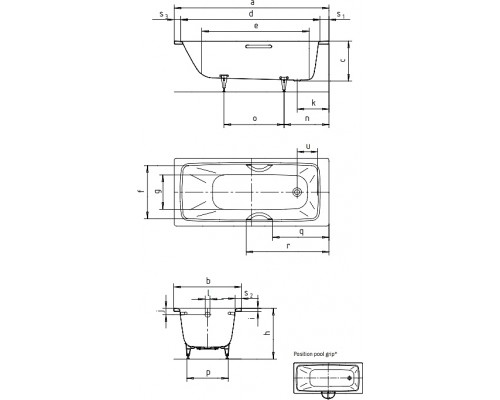 Ванна Cayono Мод.747 150х70x41 белый 274700010001