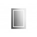AQ7504-MLC Алюминиевый зеркальный шкаф 500700133,крепеж.Одна зеркальная дверца (петли слева), две стекл.полки, круговая подсветка, антизапотевание AQ7504-MLC