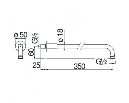 AD138/4GDP держатель верхнего душа 35 см AD138/4GDP