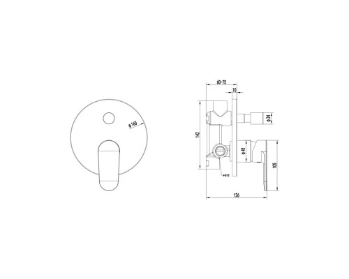 AQ1846CR НИКА смеситель для ванны (внешняя и скрытая часть) AQ1846CR