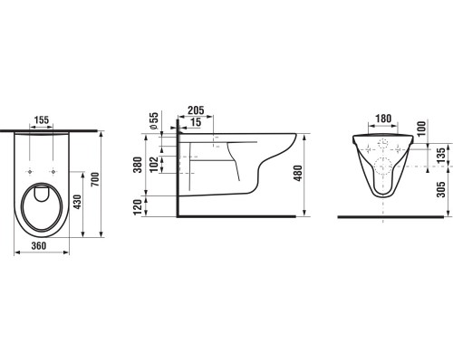 OLYMP 2064.2.000.000.1 подвесной унитаз, удлиненный 2064.2.000.000.1