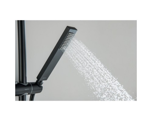 AQ2465MB ЛИРА душевая система (смеситель для душа) 250х250мм, матовый черный AQ2465MB