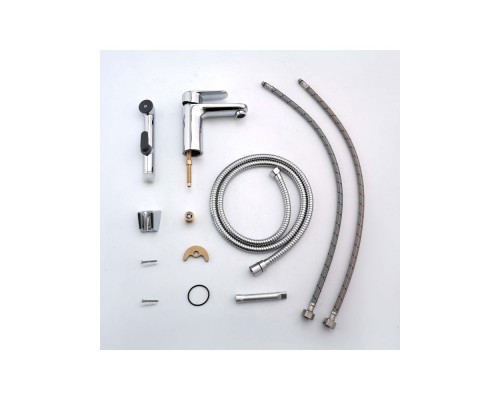 AQ1812CR НИКА смеситель для раковины 90 без донного клапана с гигиеническим ручным душем AQ1812CR