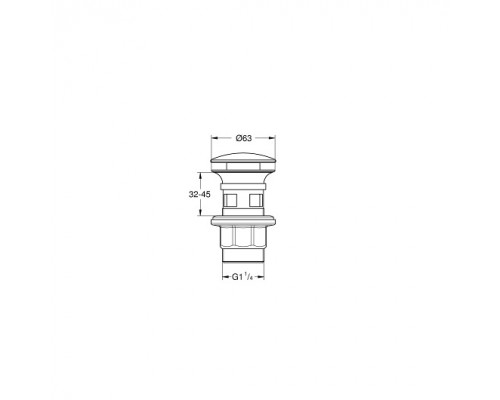 40824000 Универсальный нажимной донный клапан, хром 40824000