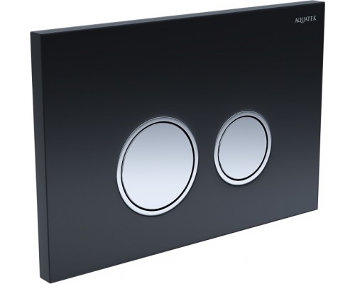 KDI-0000029 (006E3) Панель смыва Черная,закаленное стекло (клавиша круглая,ободок хром) KDI-0000029