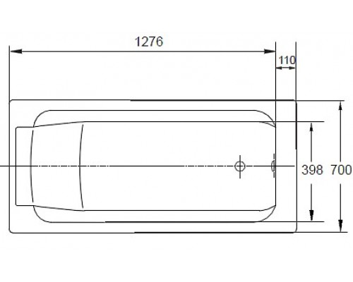 RUB PARALLEL E2946-00 ванна 150х70 без отверстий для ручек E2946-00