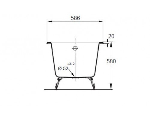 RUB PARALLEL E2946-00 ванна 150х70 без отверстий для ручек E2946-00