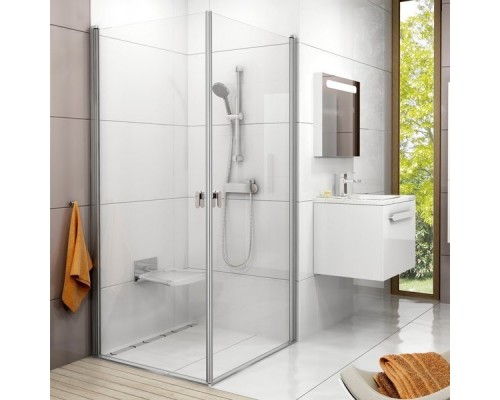 CRV1-100 дверь CHROME для комбинации с дверью или стенкой блестящий+стекло Transparent. 1QVA0C01Z1