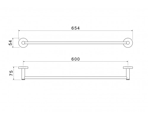 AQ4114BG ЕВРОПА полотенцедержатель 600 мм, шлиф. золото AQ4114BG