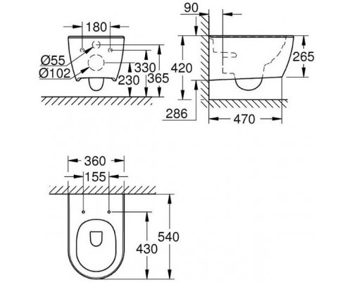 3957100H Essence Ceramic Унитаз подвесной, альпин-белый (12 шт пал - 119464) 3957100H