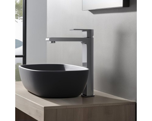 AQ1404CR ЛИРА смеситель для раковины высокий 237, без донного клапана AQ1404CR