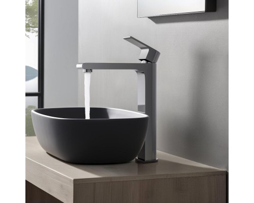 AQ1404CR ЛИРА смеситель для раковины высокий 237, без донного клапана AQ1404CR