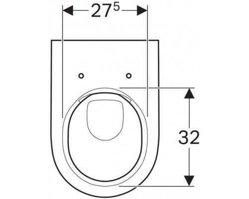 500.600.01.2 Acanto унитаз 510х355 подвесной, закрытая форма, Rimfree, Белый 500.600.01.2