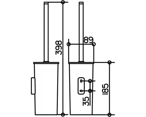 12764010100 COLLECTION MOLL Туалетный ершик подвесной, колба пластик, белый / хром 12764010100