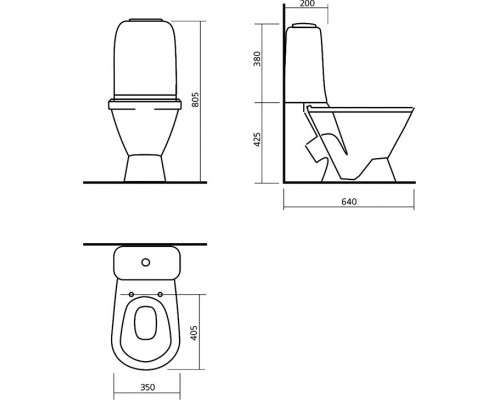 САМАРСКИЙ СТАНДАРТ Унитаз-компакт Белый S1 (WC.CC/Samarsky/1-P/WHT.G/S1) WC.CC/Samarsky/1-P/WHT.G/S1