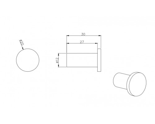 AQ4001MB ВЕГА крючок, матовый черный AQ4001MB