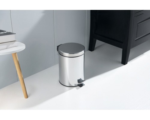 AQ4991CR корзина для мусора с педалью, 5л, полир. хром AQ4991CR