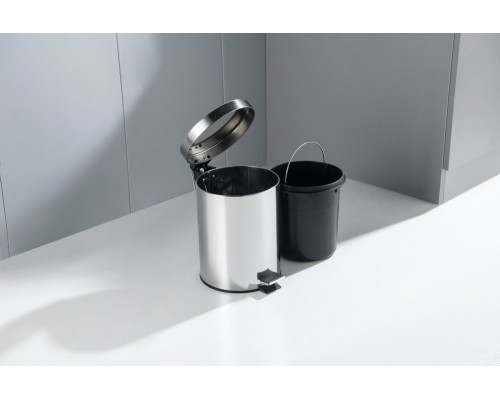 AQ4991CR корзина для мусора с педалью, 5л, полир. хром AQ4991CR