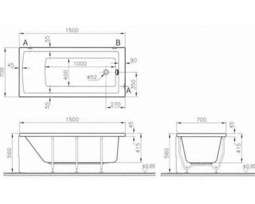 52510001000 Neon ванна 150x70 см 52510001000